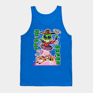 Get In And Steer Alien Abduction Cow Tank Top